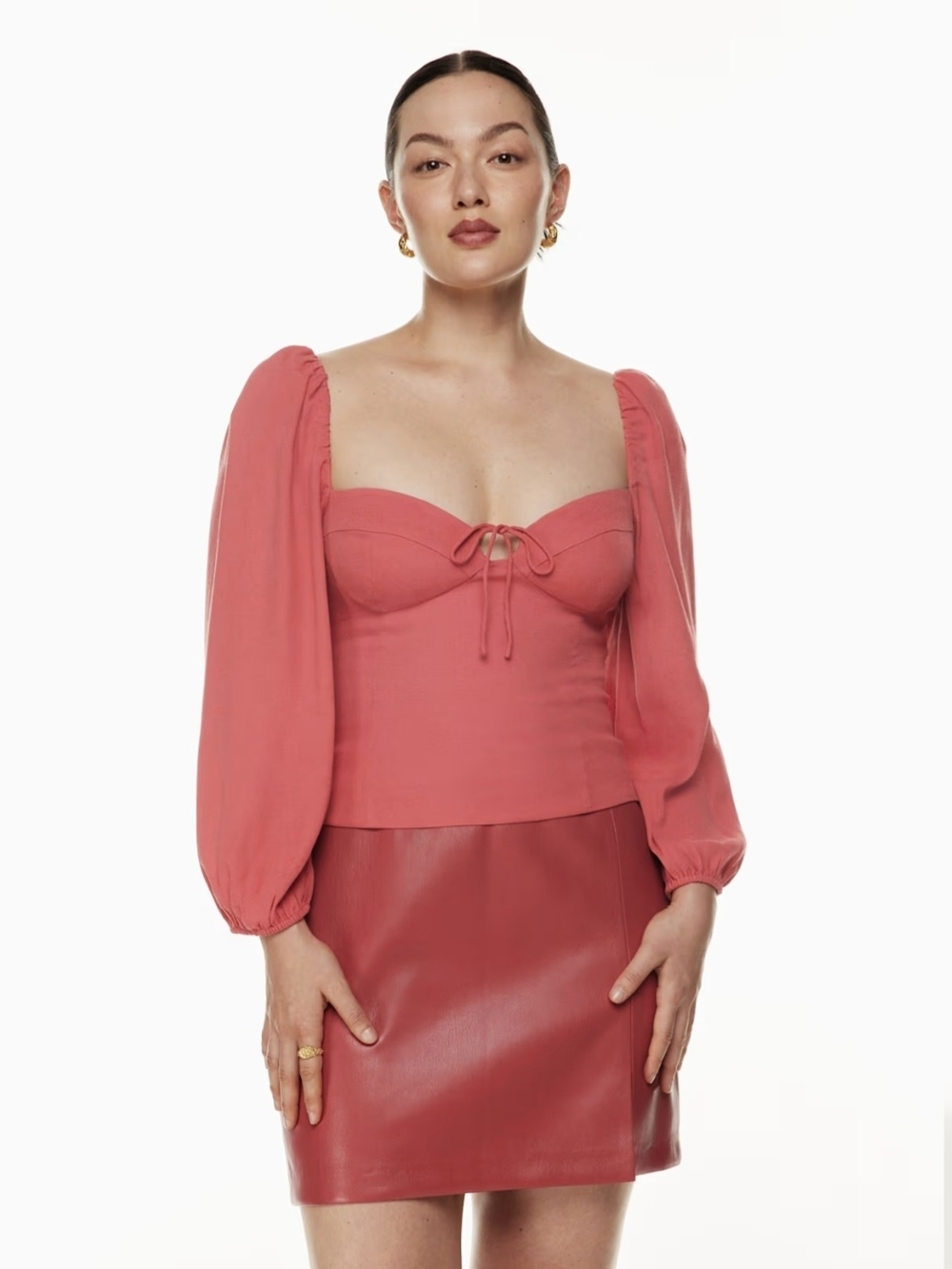 NWT ARITZIA Wilfred Novella Puff-sleeve Sweetheart Blouse - Picture 1 of 8